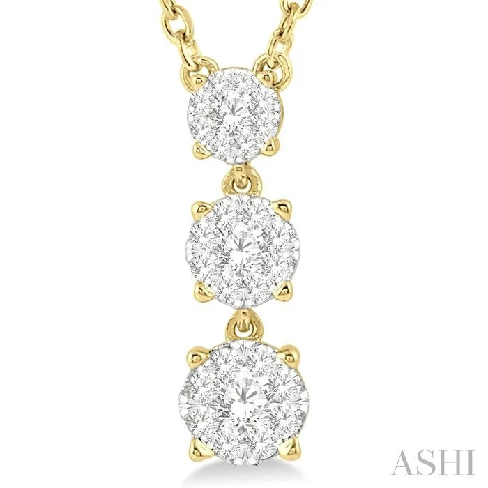 Round Shape Past Present & Future Lovebright Diamond Pendant