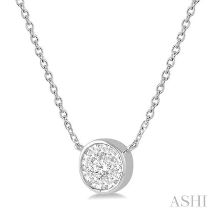 Round Shape Bezel Set Lovebright Essential Diamond Pendant