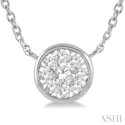 Round Shape Bezel Set Lovebright Essential Diamond Pendant