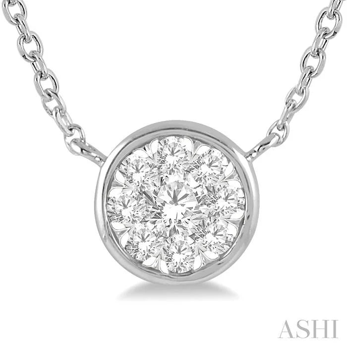 Round Shape Bezel Set Lovebright Essential Diamond Pendant
