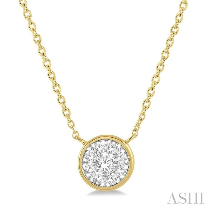 Round Shape Bezel Set Lovebright Essential Diamond Pendant