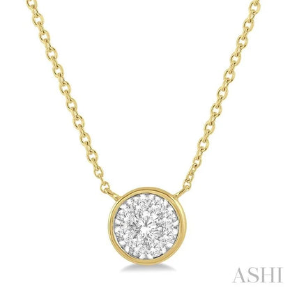 Round Shape Bezel Set Lovebright Essential Diamond Pendant
