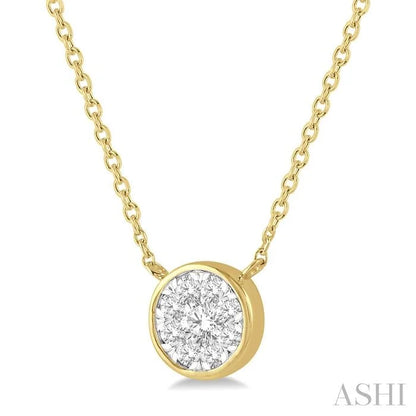 Round Shape Bezel Set Lovebright Essential Diamond Pendant