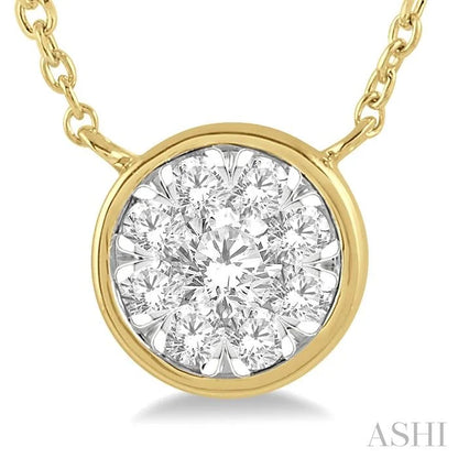Round Shape Bezel Set Lovebright Essential Diamond Pendant