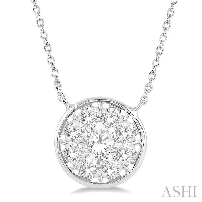 Round Shape Bezel Set Lovebright Essential Diamond Pendant