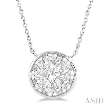 Round Shape Bezel Set Lovebright Essential Diamond Pendant