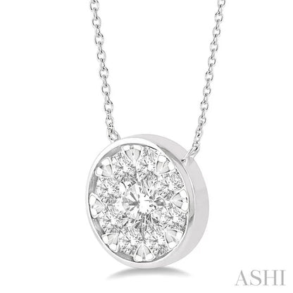 Round Shape Bezel Set Lovebright Essential Diamond Pendant