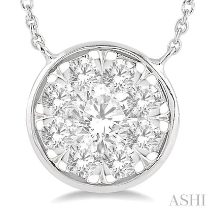 Round Shape Bezel Set Lovebright Essential Diamond Pendant