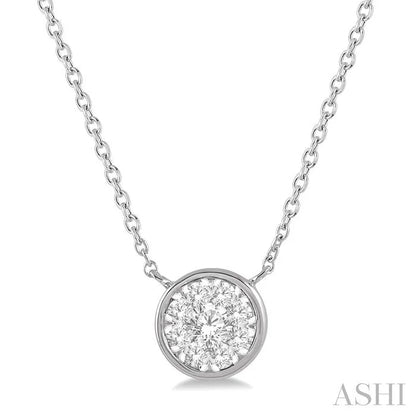 Round Shape Bezel Set Lovebright Essential Diamond Pendant