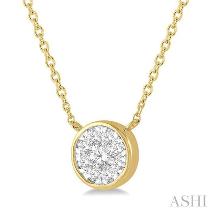 Round Shape Bezel Set Lovebright Essential Diamond Pendant