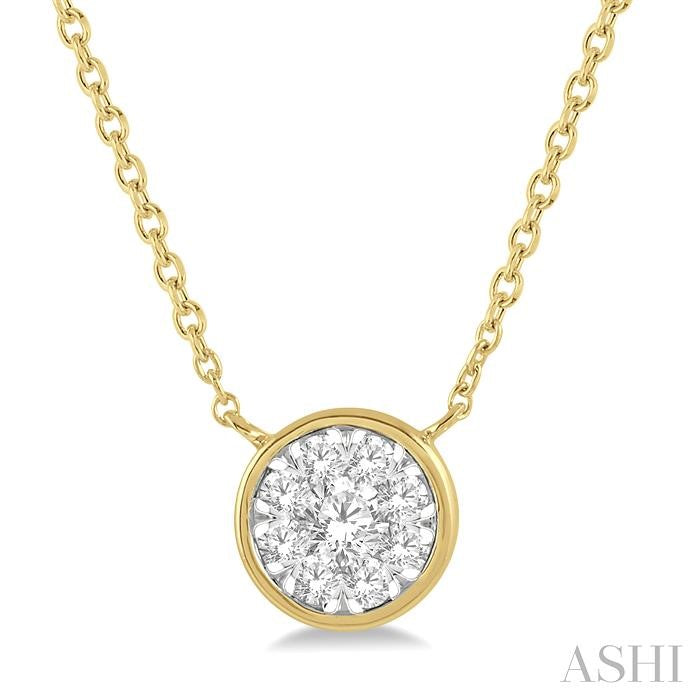 Round Shape Bezel Set Lovebright Essential Diamond Pendant
