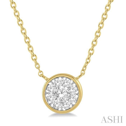 Round Shape Bezel Set Lovebright Essential Diamond Pendant