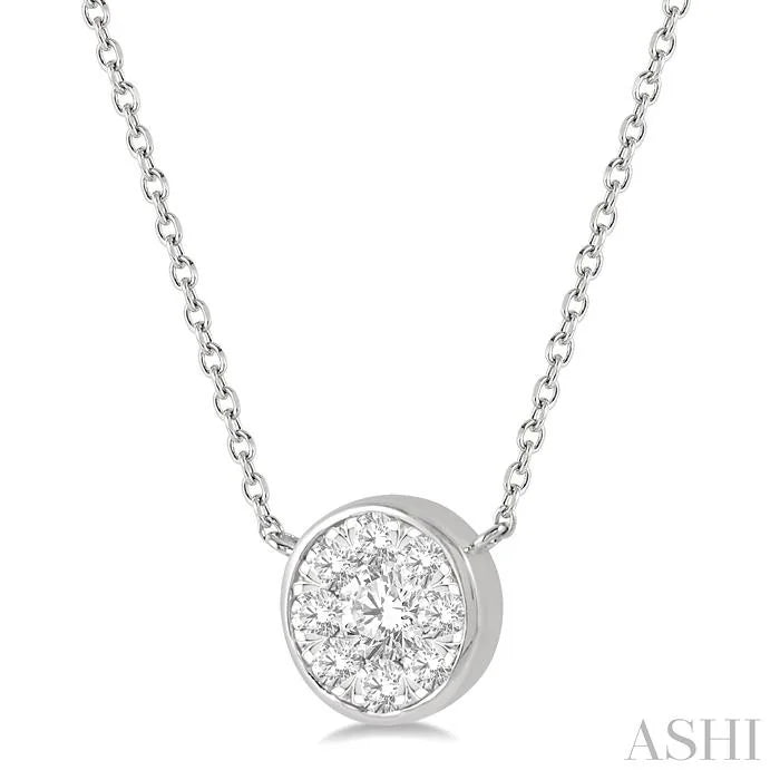 Round Shape Bezel Set Lovebright Essential Diamond Pendant