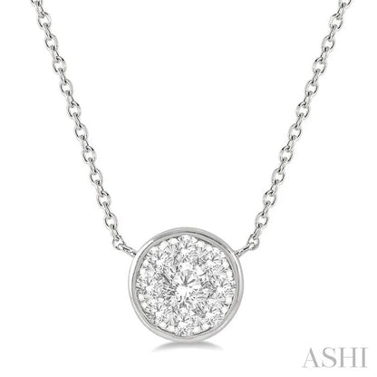 Round Shape Bezel Set Lovebright Essential Diamond Pendant