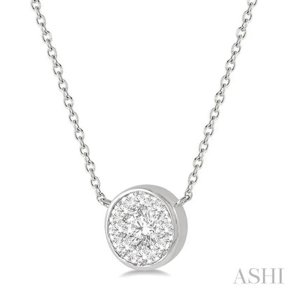 Round Shape Bezel Set Lovebright Essential Diamond Pendant