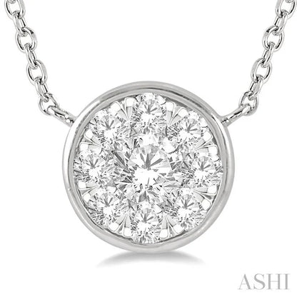 Round Shape Bezel Set Lovebright Essential Diamond Pendant