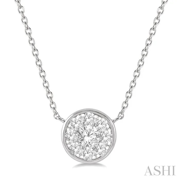 Round Shape Bezel Set Lovebright Essential Diamond Pendant