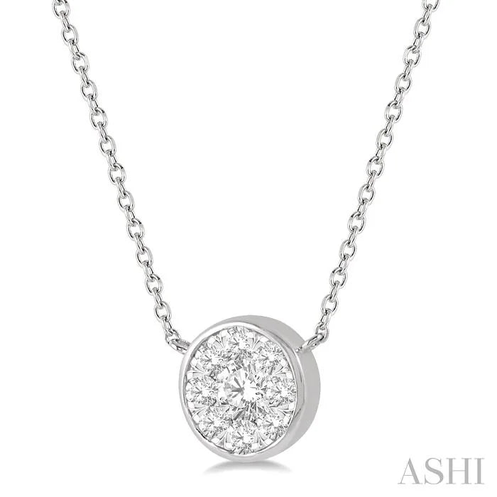 Round Shape Bezel Set Lovebright Essential Diamond Pendant