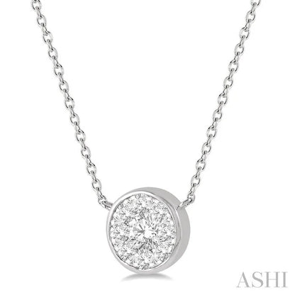 Round Shape Bezel Set Lovebright Essential Diamond Pendant