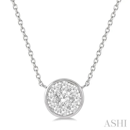 Round Shape Bezel Set Lovebright Essential Diamond Pendant