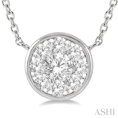 Round Shape Bezel Set Lovebright Essential Diamond Pendant