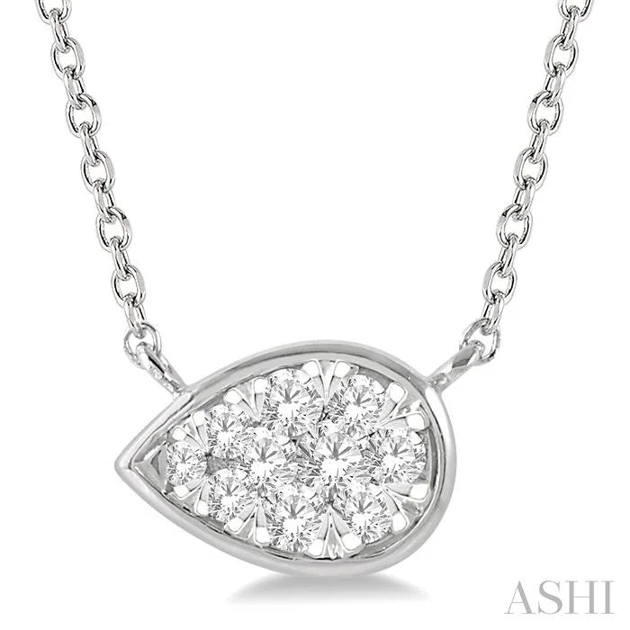 Pear Shape East-West Lovebright Essential Diamond Pendant