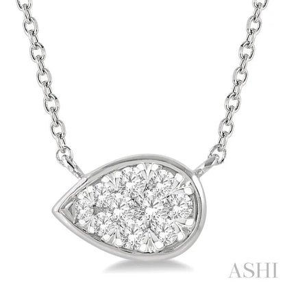 Pear Shape East-West Lovebright Essential Diamond Pendant