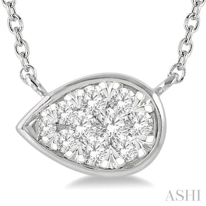 Pear Shape East-West Lovebright Essential Diamond Pendant