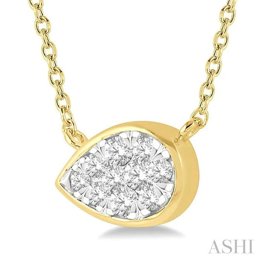 Pear Shape East-West Lovebright Essential Diamond Pendant