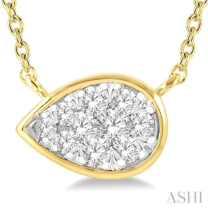 Pear Shape East-West Lovebright Essential Diamond Pendant
