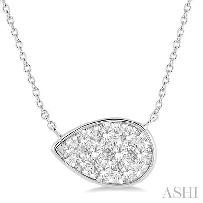 Pear Shape East-West Lovebright Essential Diamond Pendant