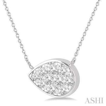 Pear Shape East-West Lovebright Essential Diamond Pendant