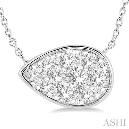 Pear Shape East-West Lovebright Essential Diamond Pendant
