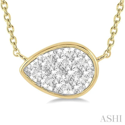 Pear Shape East-West Lovebright Essential Diamond Pendant