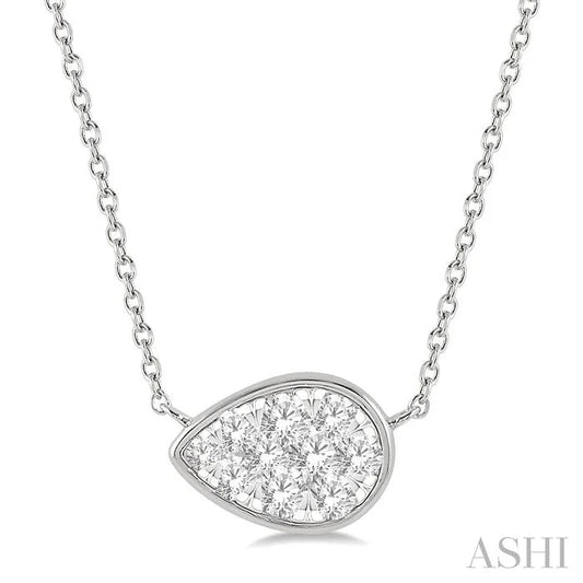 Pear Shape East-West Lovebright Essential Diamond Pendant