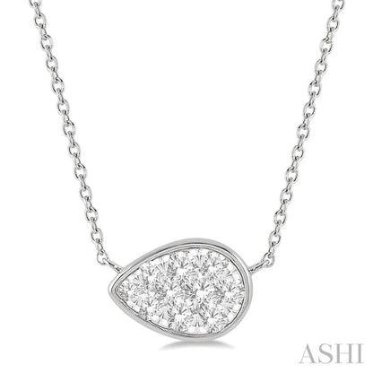 Pear Shape East-West Lovebright Essential Diamond Pendant