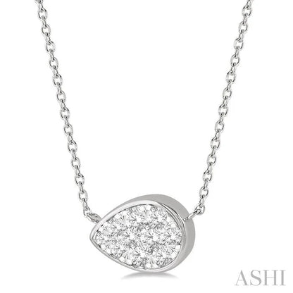 Pear Shape East-West Lovebright Essential Diamond Pendant