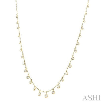 Bezel Set Diamond Station Necklace