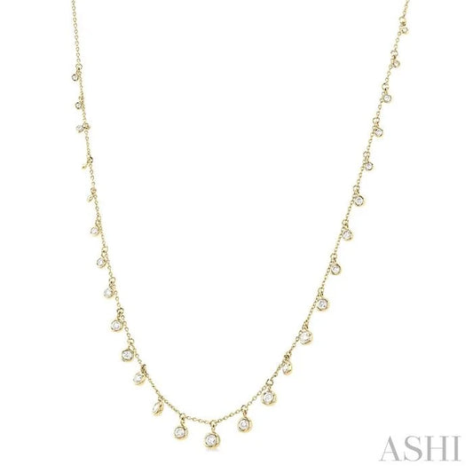 Bezel Set Diamond Station Necklace