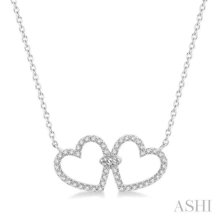 Twin Heart Shape Diamond Necklace