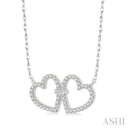 Twin Heart Shape Diamond Necklace