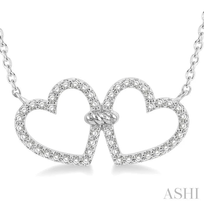 Twin Heart Shape Diamond Necklace