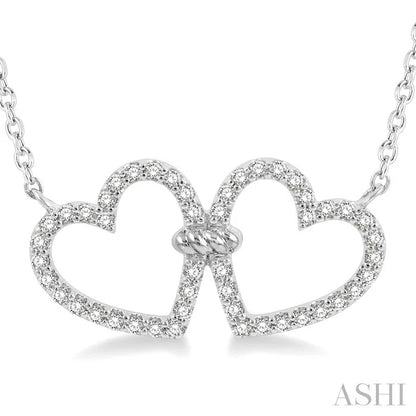 Twin Heart Shape Diamond Necklace