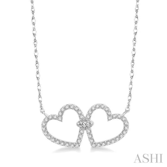 Twin Heart Shape Diamond Necklace