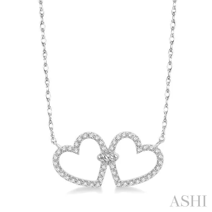 Twin Heart Shape Diamond Necklace