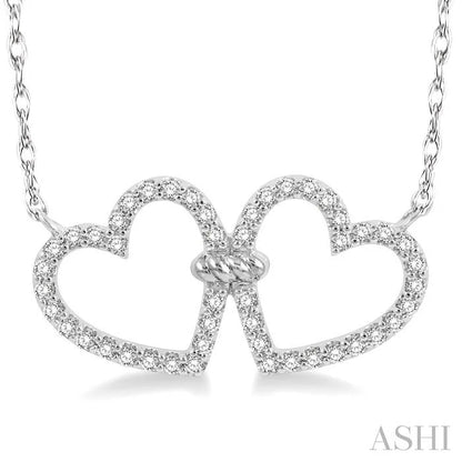 Twin Heart Shape Diamond Necklace