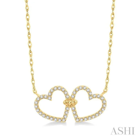 Twin Heart Shape Diamond Necklace