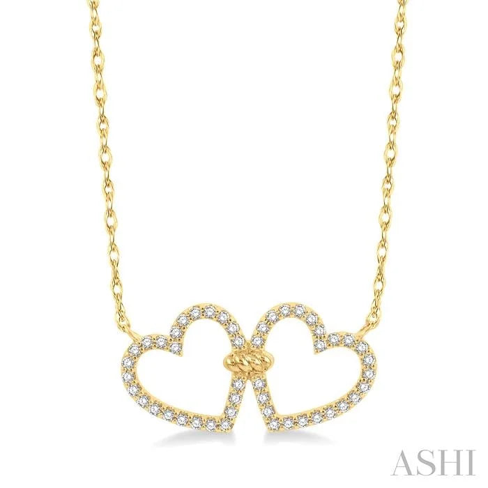 Twin Heart Shape Diamond Necklace