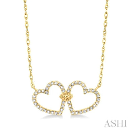 Twin Heart Shape Diamond Necklace