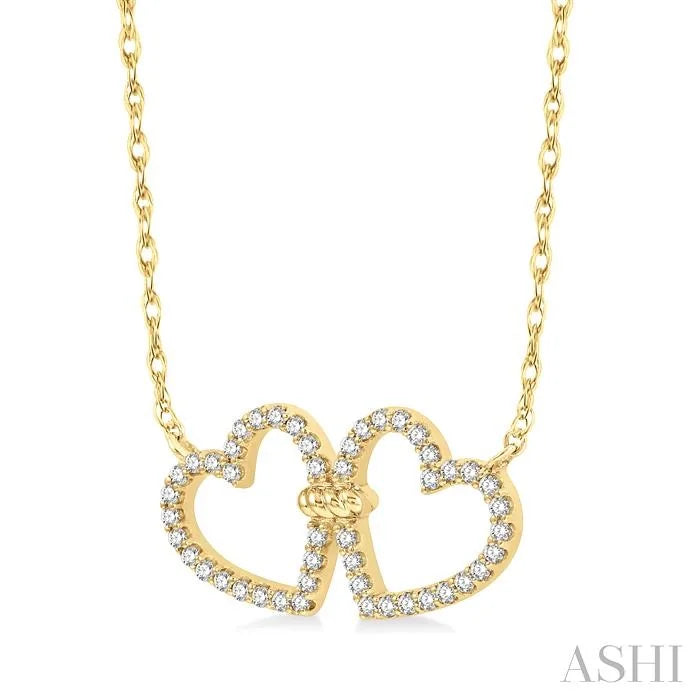 Twin Heart Shape Diamond Necklace